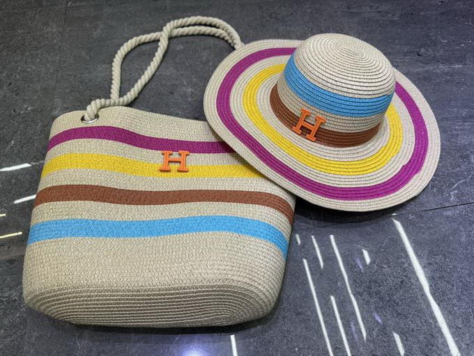Hermes Beach Bag & Hat Set ID:20250617-237